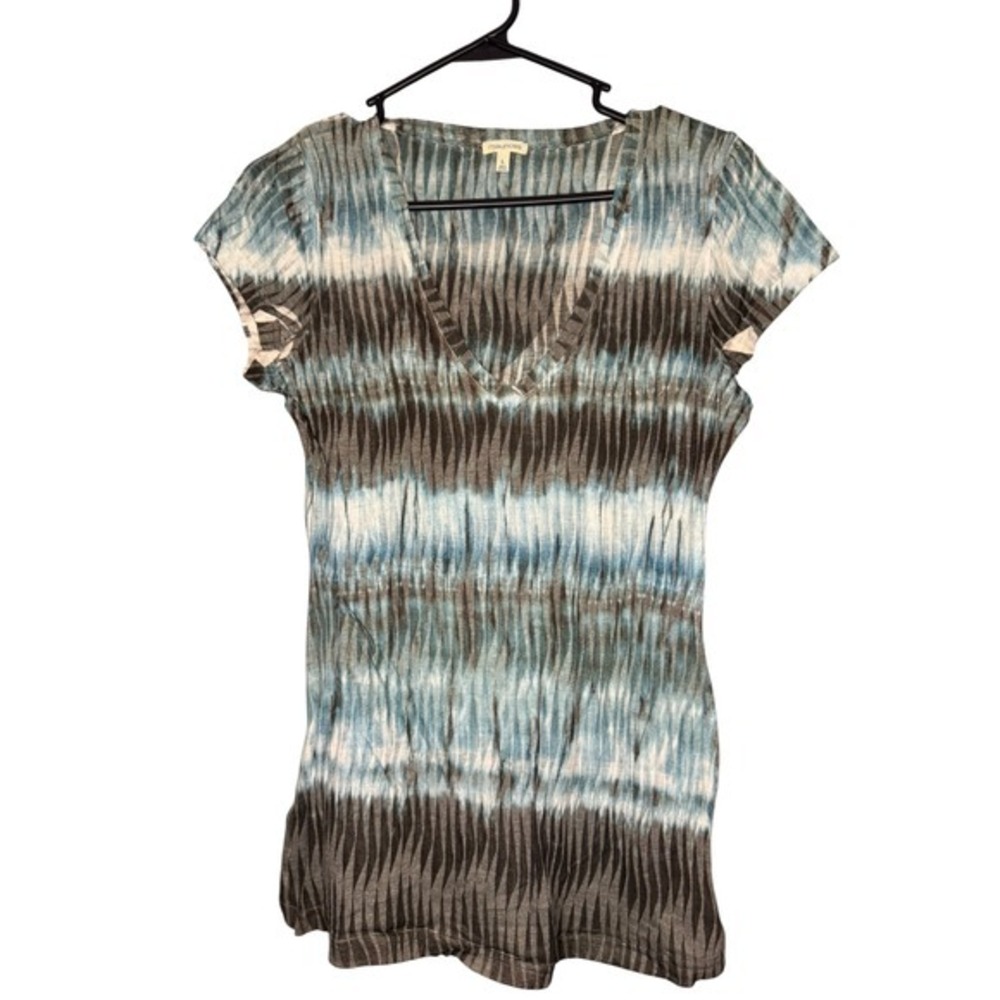 Burnout blouse boho V neck tie dye vibes sheer top funky retro y2k vibes